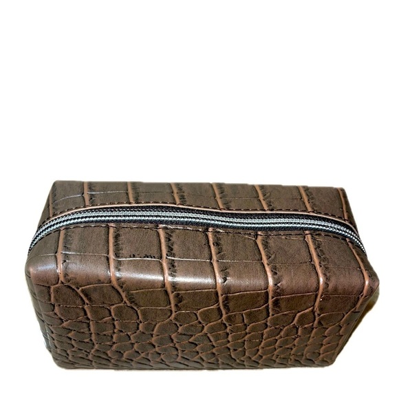 MICHAEL KORS Brown Soft Leather Croc Embossed Sunglasses/Eyeglasses Case Only main image 8